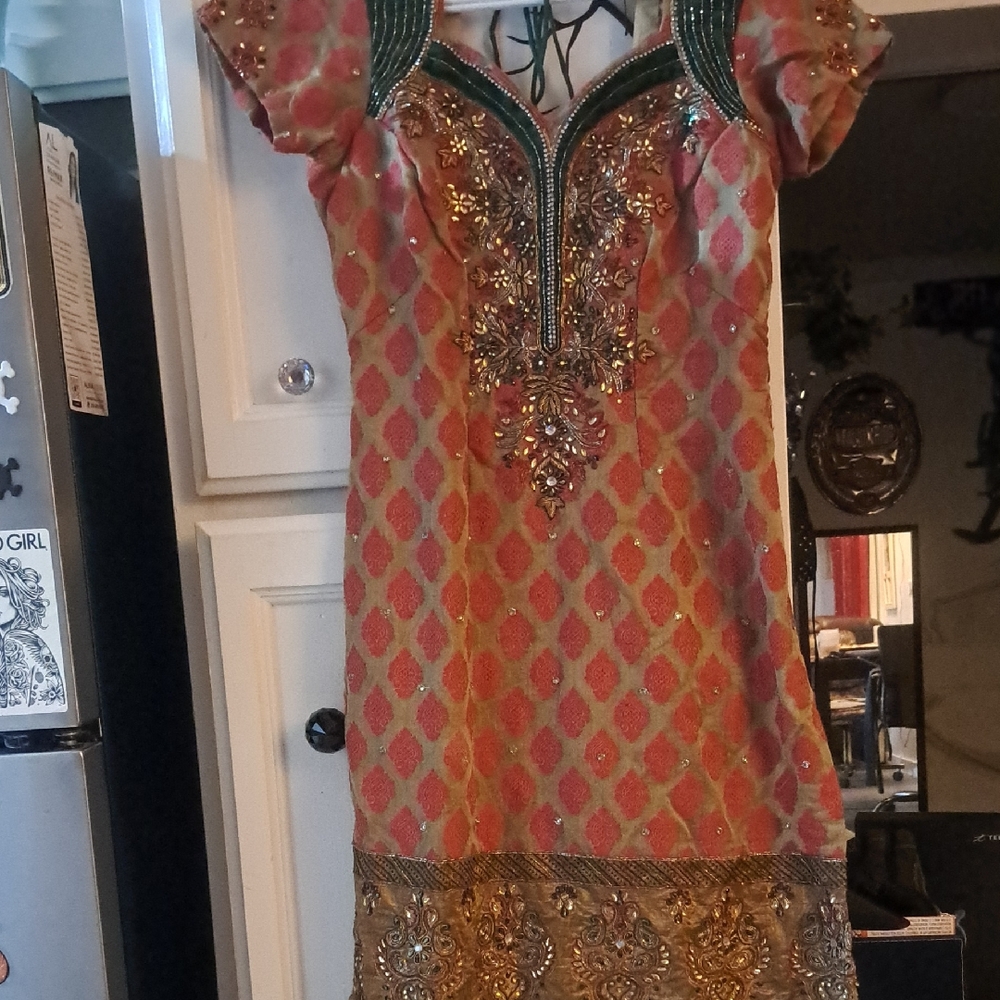 Elegant Multicolor Embellished Dress